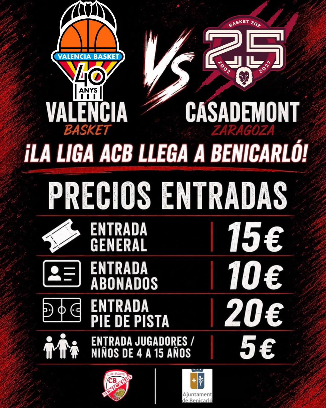 En este momento estás viendo PARTIDO ACB EN BENICARLÓ: MÁS DE LA MITAD DE LAS ENTRADAS VENDIDAS EN LA PRIMERA SEMANA