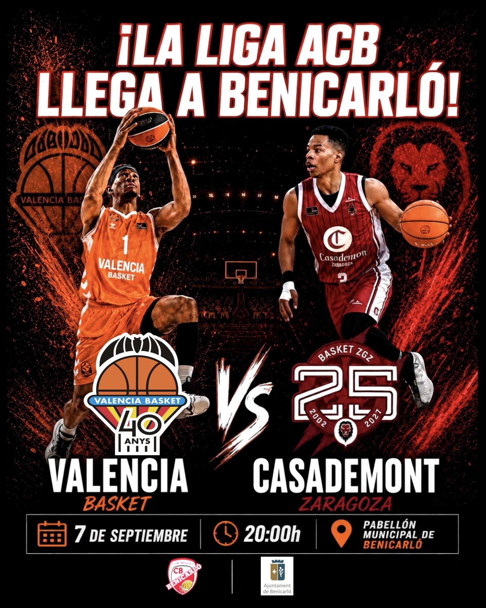 En este momento estás viendo SOLO QUEDAN 4 DÍAS: VALENCIA BASKET VS CASADEMONT ZARAGOZA EN EL PABELLÓN DE BENICARLÓ